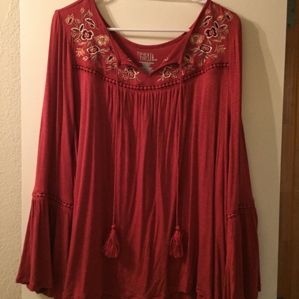 Time and Tru Red Blouse